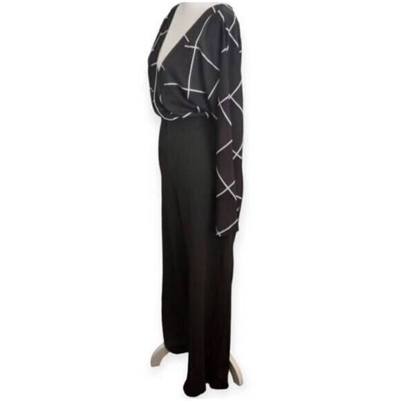 SHEIN BLACK & WHITE GRID PRINT JUMPSUIT SZ.4XL EUC. - Picture 5 of 8